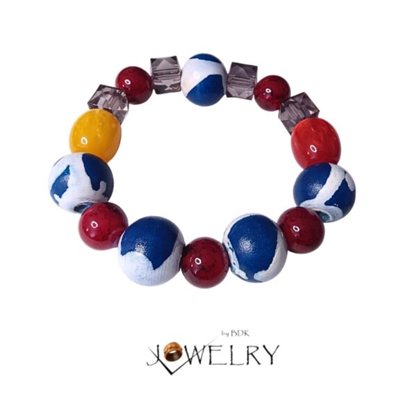 Artistic Chunky Bead Bracelets – Vibrant, Bold, and Unique - Picture 5 of 6